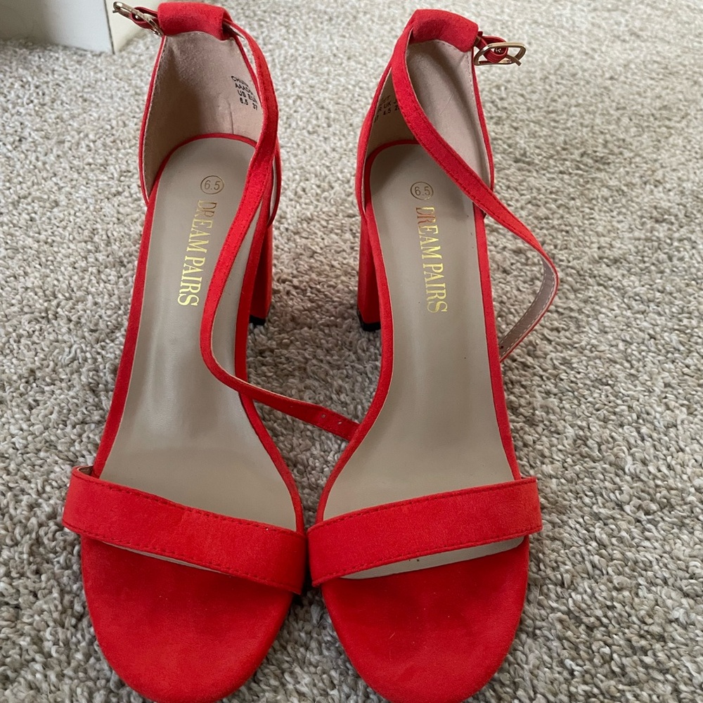 *Donating 5/30* Dream Pairs Vibrant Red Strappy Heels
